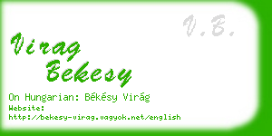 virag bekesy business card