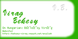 virag bekesy business card